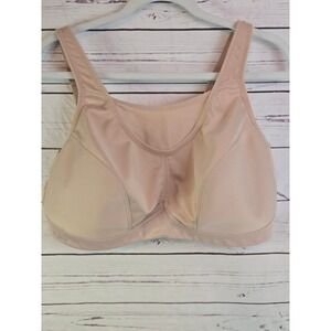 Glamorise Womens Full Figure Bra Beige Comfort  Full Coverage Hook and Eye